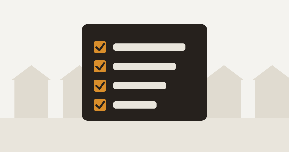 Illustration of a safety checklist with four ticked items