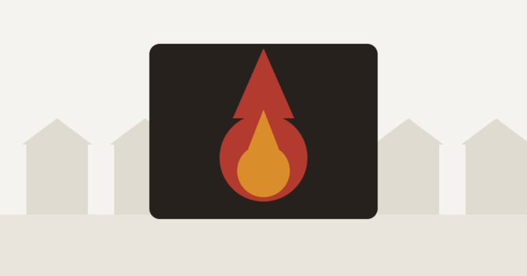 Illustration of a gas flame representing a gas safety check